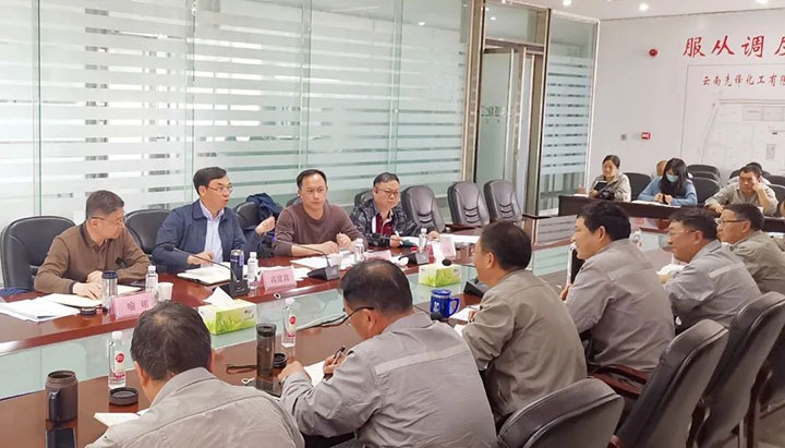 集团党委副书记、总司理高建嵩一行到先锋化工督导调研